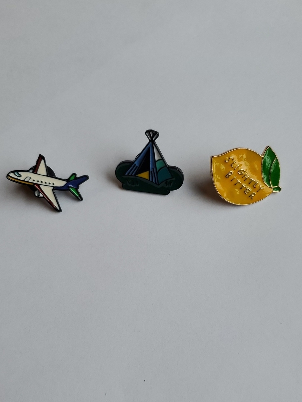 New Pins For Hats Jackets Purses Lemon Plane Sailboat NWOT‎